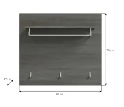 Garderobenpaneel Salsa ca. 80x70x27 cm Wei&szlig;/Rauchsil.
