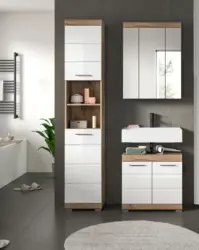 Badezimmer Wave 3-tlg. ca. 97 cm Eiche/Wei&szlig;