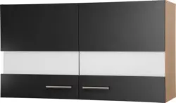 K&uuml;chenoberschrank Merle Schwarz/Eichefarben