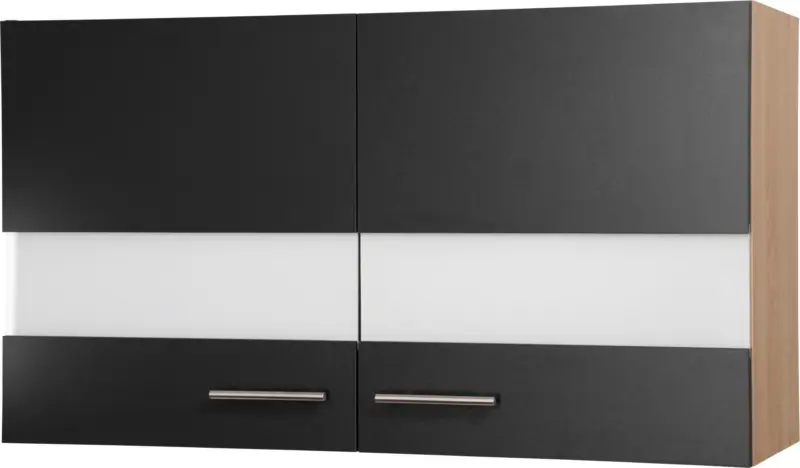 K&uuml;chenoberschrank Merle Schwarz/Eichefarben