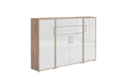 Aktenschrank Office Edition Sw Set 16 Sonoma Eiche/Wei&szlig;