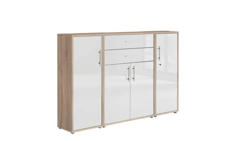 Aktenschrank Office Edition Sw Set 16 Sonoma Eiche/Wei&szlig;