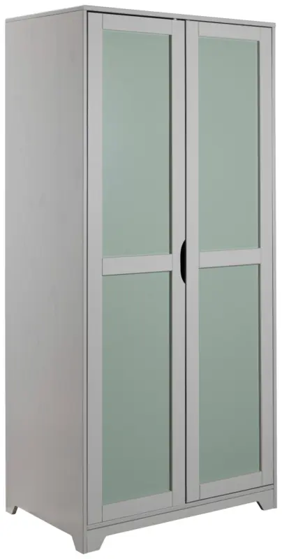 Dreht&uuml;renschrank Prati Grau/Salbeigr&uuml;n