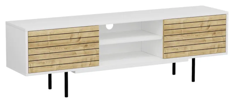 Lowboard Apollo Wei&szlig; /Walnussfarben B: ca. 160 cm