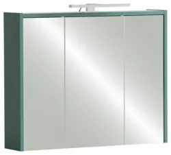 Spiegelschrank Lovis Dunkelgr&uuml;n mit LED 3-t&uuml;rig