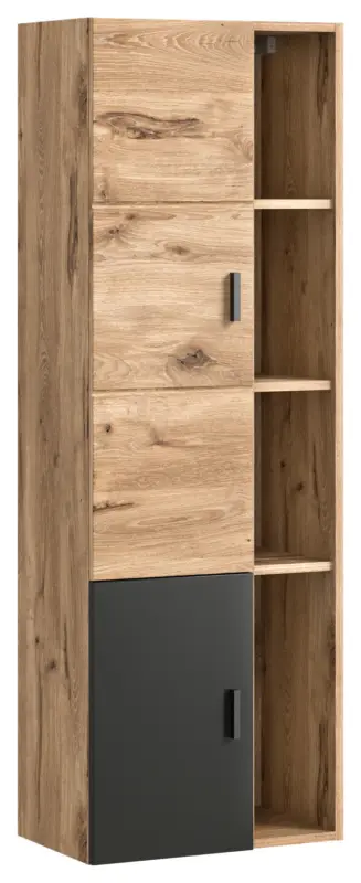 Hochschrank Grado ca. 48x144 cm Eiche/Grau
