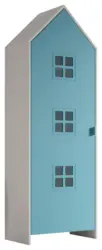 Kinderkleiderschrank Casami ca. 58x171x37 cm Wei&szlig;/Blau