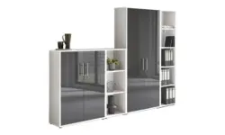 Aktenschrank Office Edition Sw Set 4 Wei&szlig;/Anthrazit
