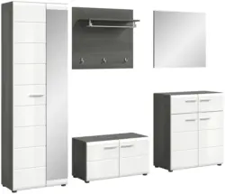 Garderobe Salsa 5-tlg. ca. 250x192 cm Wei&szlig;/Rauchsilb.