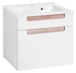 Waschtischkombination Siena ca. 60 cm Weiss/Eiche Sonoma