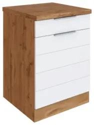 K&uuml;chenunterschrank Florenz ca. 60 cm Wei&szlig;/Eiche