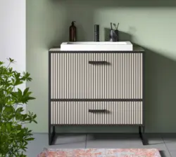 Waschtischkombi Bagno Kaschmir/Schwarz