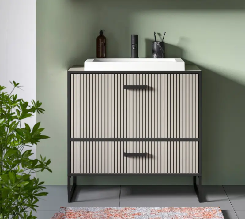 Waschtischkombi Bagno Kaschmir/Schwarz