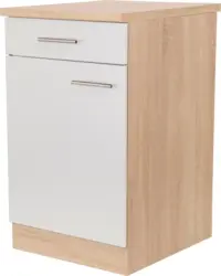 K&uuml;chenunterschrank Merle Wei&szlig;/Eichefarben