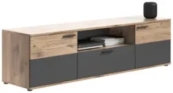 Lowboard Mason ca. 194x53x47 cm Eiche/Grau
