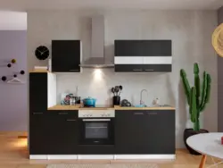K&uuml;chenblock Malia mit Ger&auml;ten ca. 240 cm Schwarz