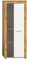 Vitrine Jam ca. 60x159x35 cm Eiche/Wei&szlig;