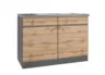Sp&uuml;lenschrank Turin mit Sp&uuml;le ca. 120x86 cm Graphit/Eiche
