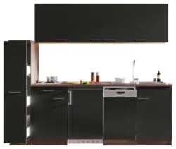 K&uuml;chenblock Oliver mit Ger&auml;ten ca. 225 cm Grau