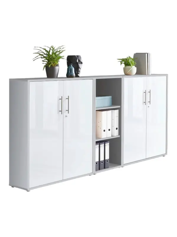 Aktenschrank Office Edition Sw Set 8 Grau/Wei&szlig;