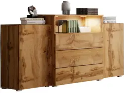 Sideboard Urban III mit LED ca. 150x69 cm Eiche Wotan