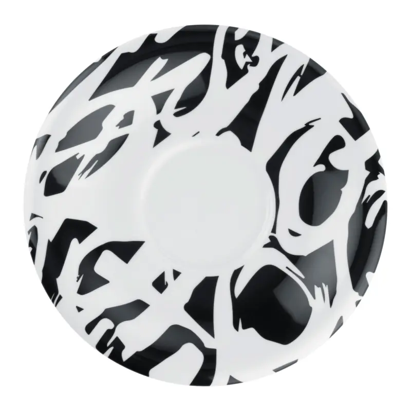 Untertasse Graffiti Schwarz/Wei&szlig; &Oslash; ca. 18cm