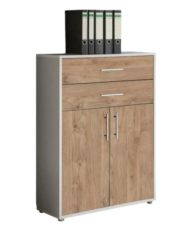 Aktenschrank Office Edition Grau/Eichefarben