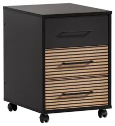 Rollcontainer Hank Schwarz/Eiche Artisan