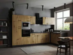 Eckk&uuml;che Oliver m. Ger&auml;ten ca. 340x172cm Grau/Eiche