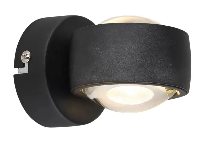 LED-Wandleuchte Randi Klar/Schwarz max. 7 Watt Wandlampe