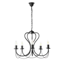 Kronleuchter Candela nero Schwarz max. 6 Watt