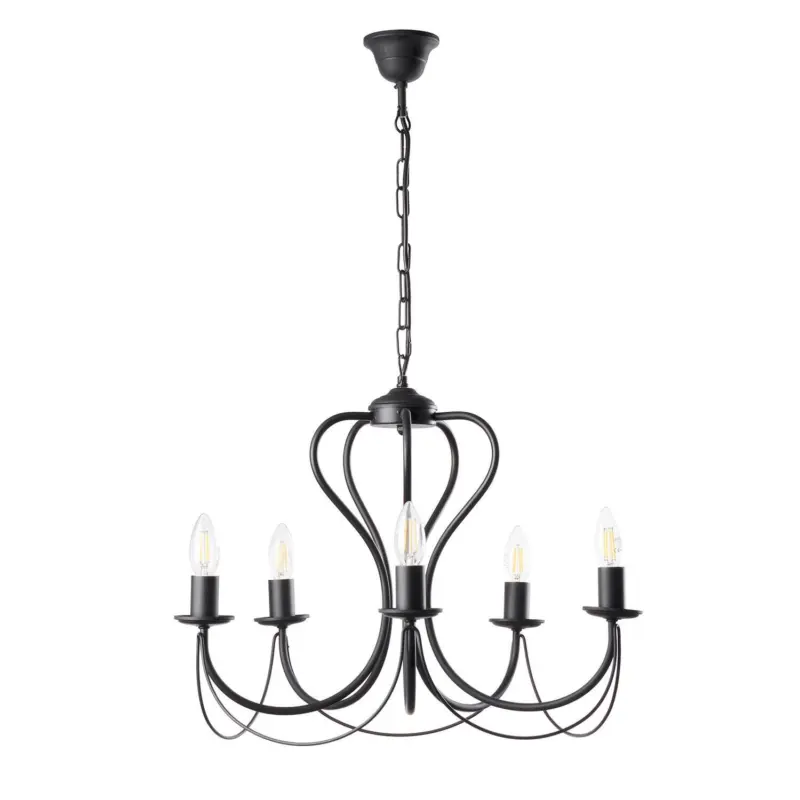 Kronleuchter Candela nero Schwarz max. 6 Watt