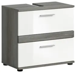 Waschbeckenunterschrank Blake Rauchsilber/Wei&szlig;