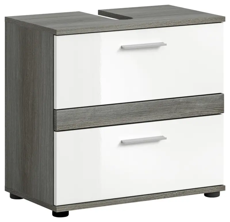 Waschbeckenunterschrank Blake Rauchsilber/Wei&szlig;