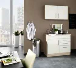 Minik&uuml;che Toronto B: ca. 100cm Creme/Eichefarben