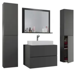 Badezimmer Lendas 5-tlg. ca. 127 cm Anthrazit