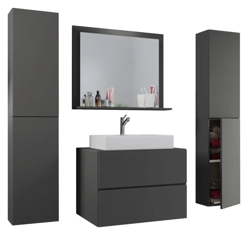 Badezimmer Lendas 5-tlg. ca. 127 cm Anthrazit