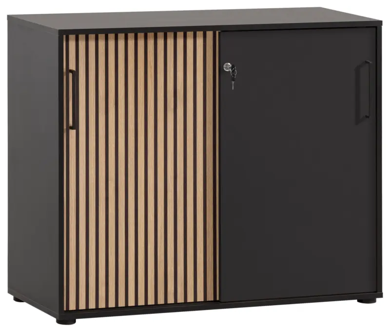 Aktenschrank Hank Schwarz/Eiche Artisan