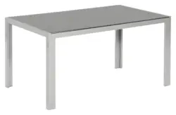 Gartentisch ca. 150x90 cm Alu Silber/Glas