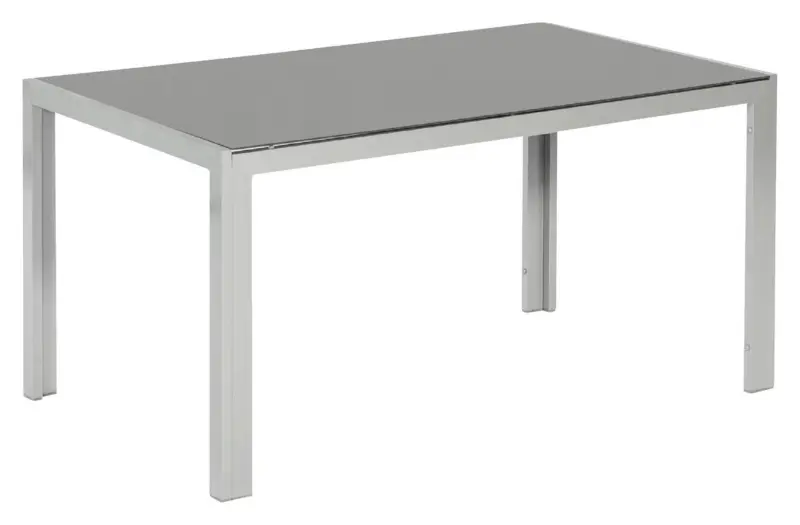 Gartentisch ca. 150x90 cm Alu Silber/Glas
