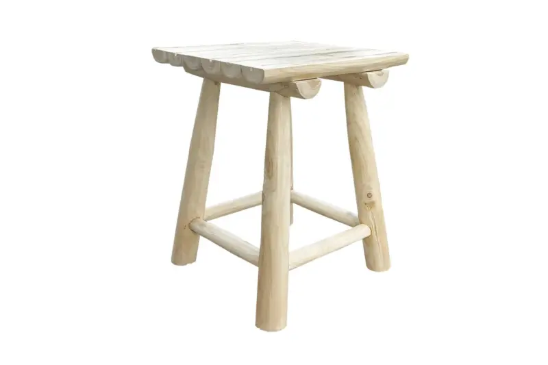 Gartenhocker aus Teak Quadratisch Naturfarben