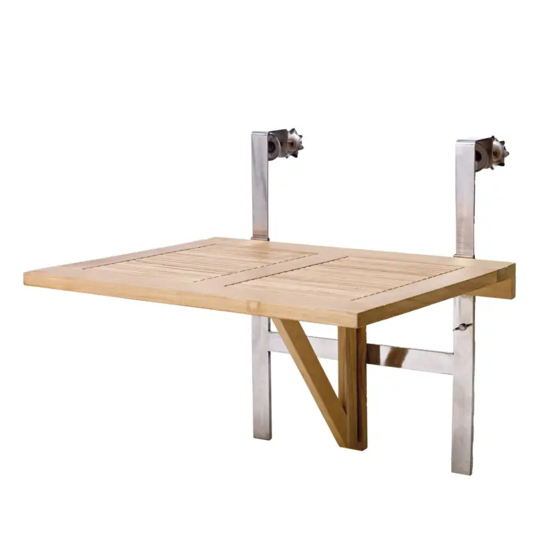 Balkonklapptisch aus Holz ca. 60x54 cm Teak massiv