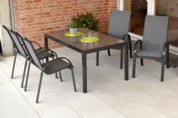 Stapelsessel Amalfi ca. 57x105 cm Alu Anthrazit