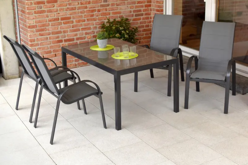 Stapelsessel Amalfi ca. 57x105 cm Alu Anthrazit