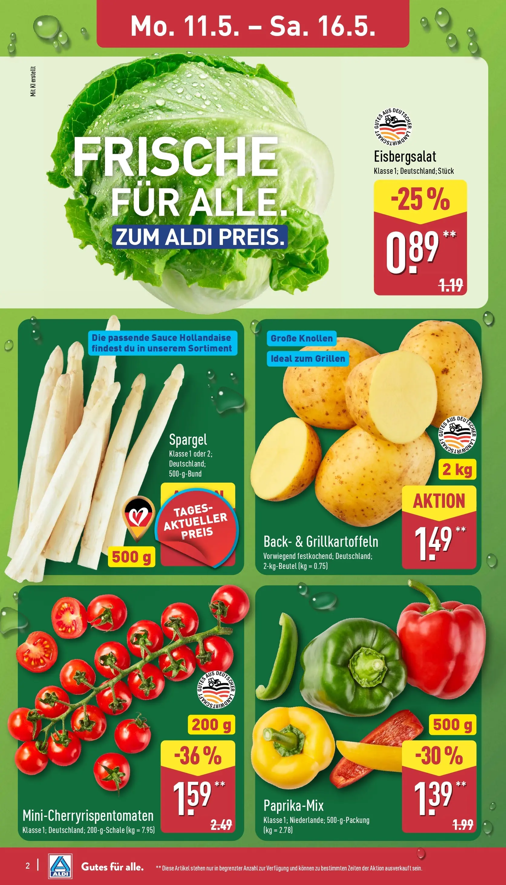 Aldi - ALDI Nord: Wochenangebote (ab 10.05.2026) » Angebote Online | Seite: 2 | Produkte: Eisbergsalat, Spargel