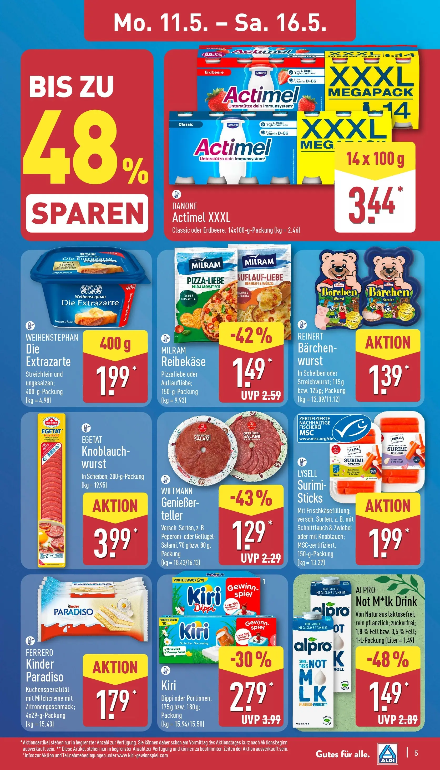 Aldi - ALDI Nord: Wochenangebote (ab 10.05.2026) » Angebote Online | Seite: 5 | Produkte: Milram, Zucker, Wurst, Knoblauch