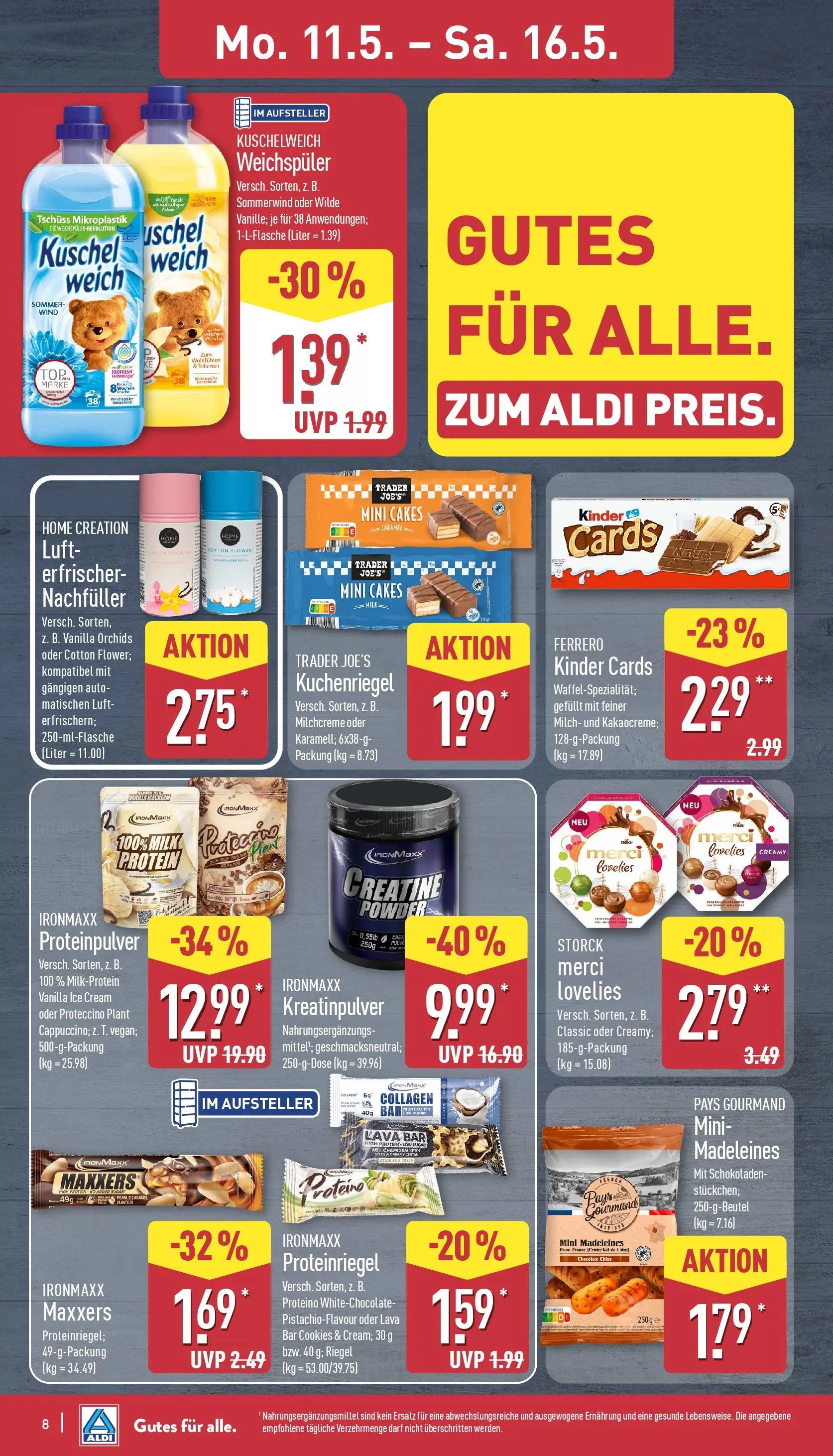 Aldi - ALDI Nord: Wochenangebote (ab 10.05.2026) » Angebote Online | Seite: 8 | Produkte: Merci, Milch, Weichspüler, Wein