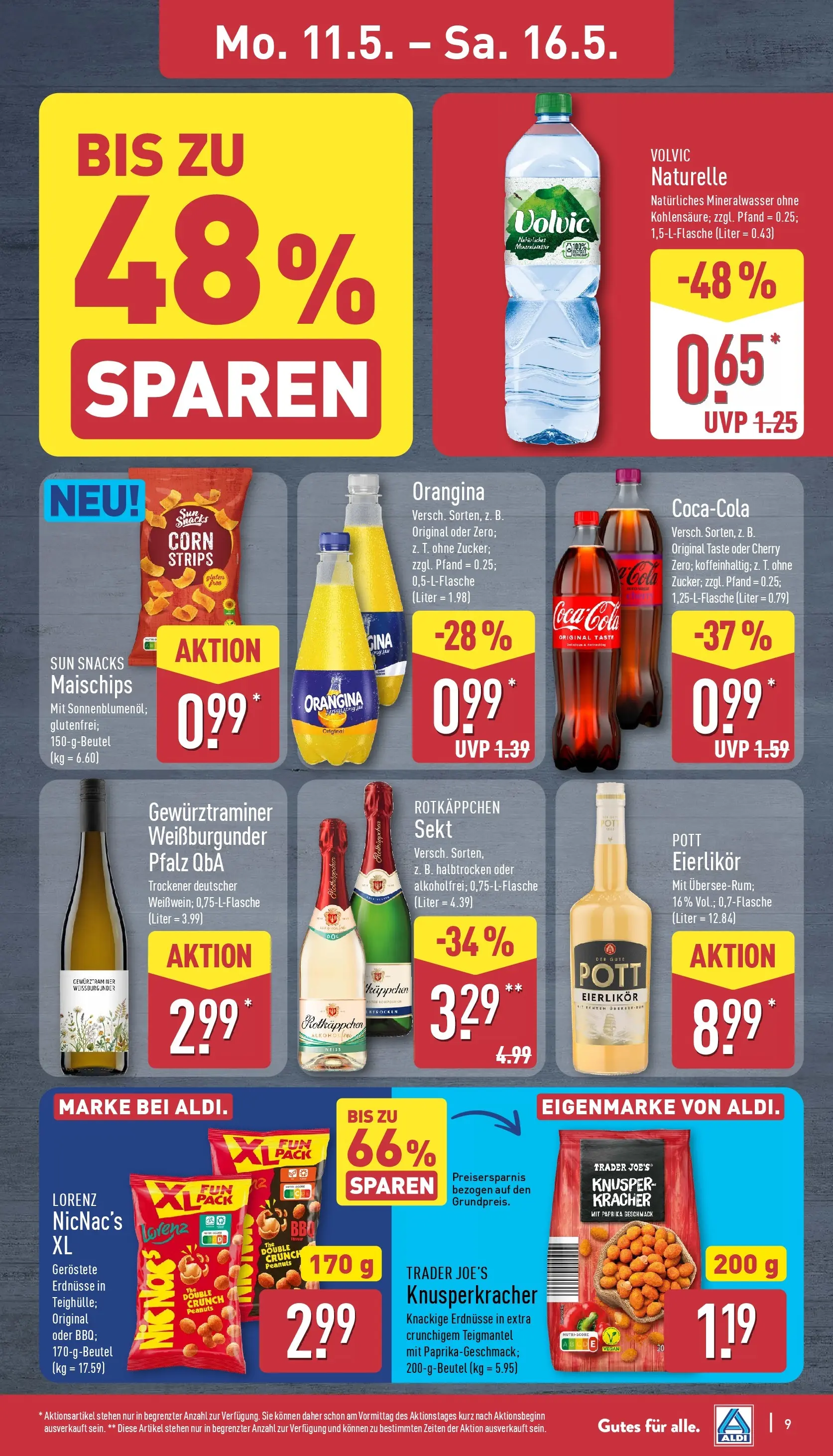 Aldi - ALDI Nord: Wochenangebote (ab 10.05.2026) » Angebote Online | Seite: 9 | Produkte: Cola, Paprika, Rotkäppchen, Volvic