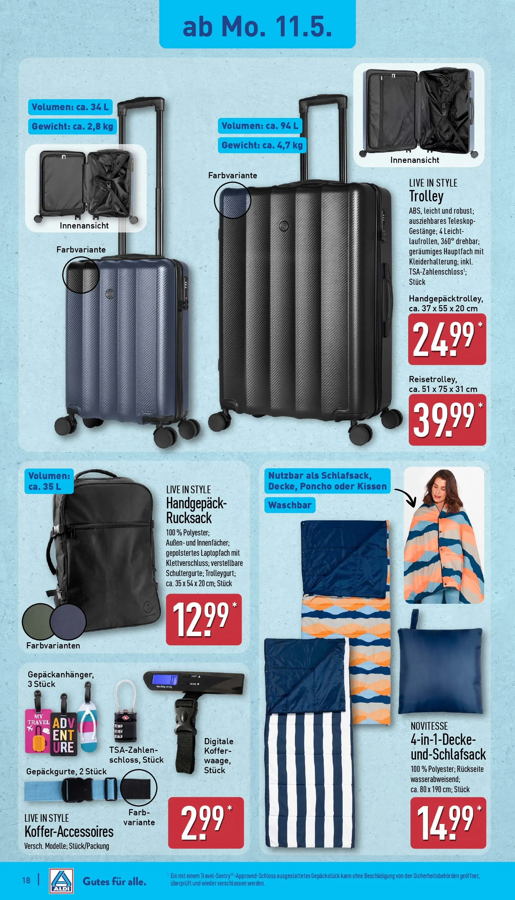 Aldi - ALDI Nord: Wochenangebote (ab 10.05.2026) » Angebote Online | Seite: 18 | Produkte: Gewicht, Poncho, Kissen, Koffer
