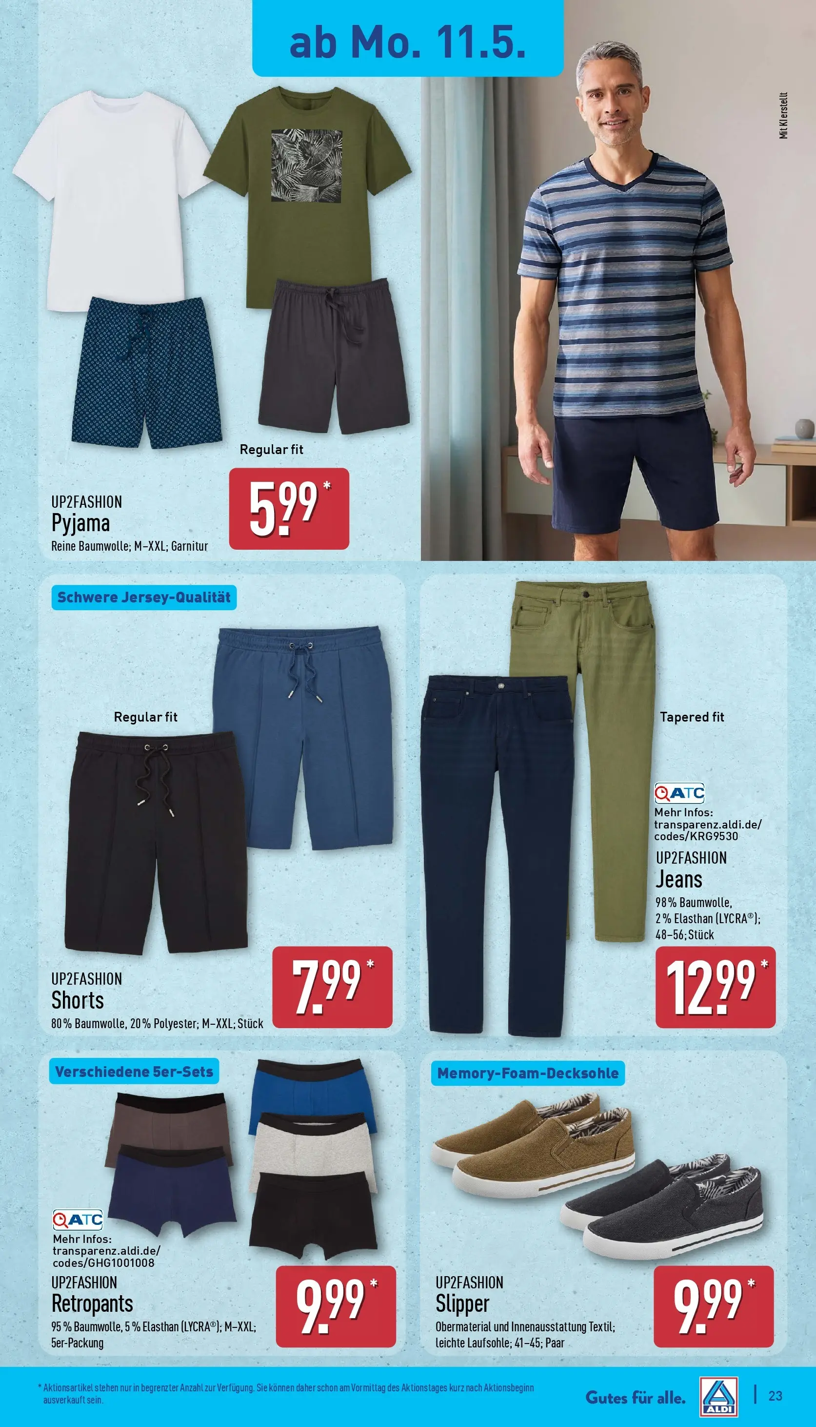 Aldi - ALDI Nord: Wochenangebote (ab 10.05.2026) » Angebote Online | Seite: 23 | Produkte: Up2fashion, Pyjama, Jeans